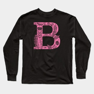 Letter B pink Long Sleeve T-Shirt